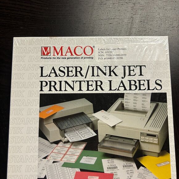 New Maco Laser/Ink Jet Printer Labels ML-1400 100 Sheets 1400 Labels - Picture 2 of 4